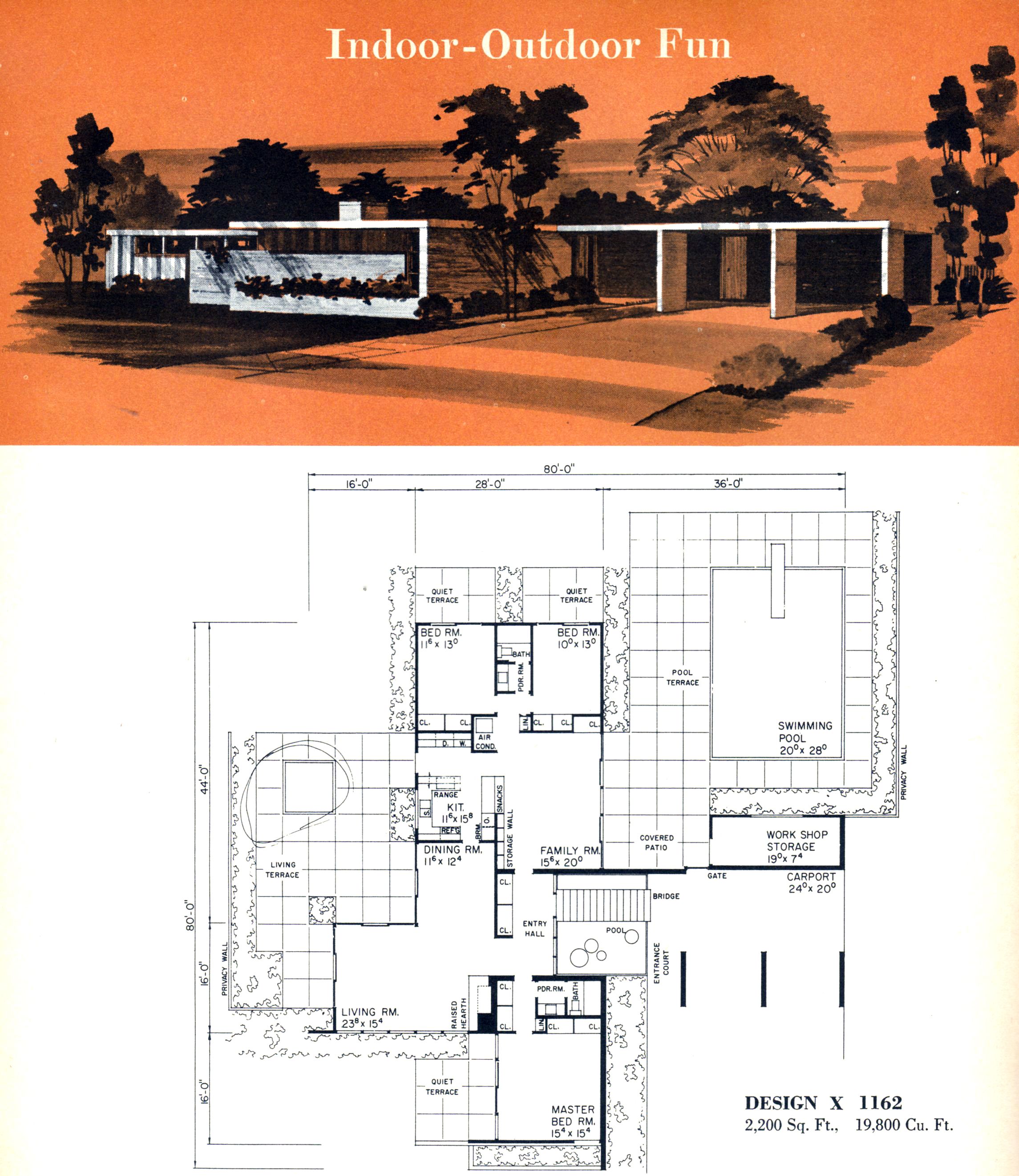 mid century modern floor plan 4