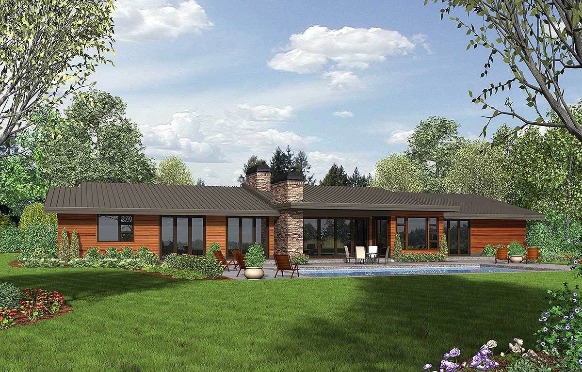 mid century modern ranch style house plans 4