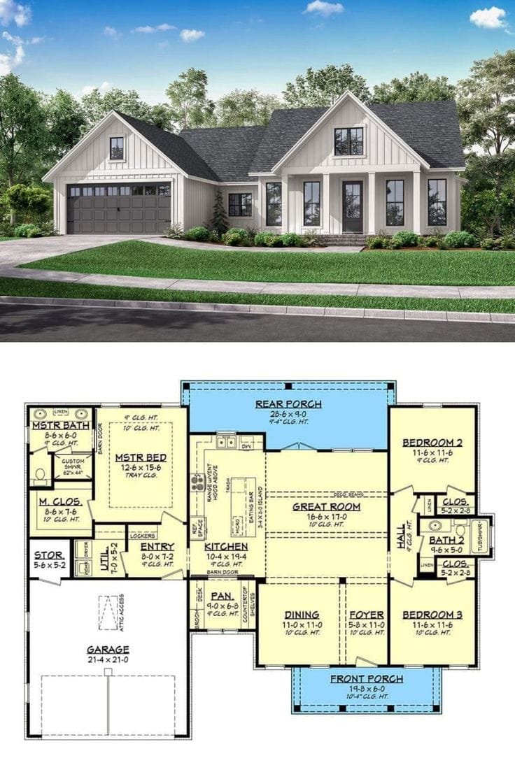 modern farmhouse open floor plans 5