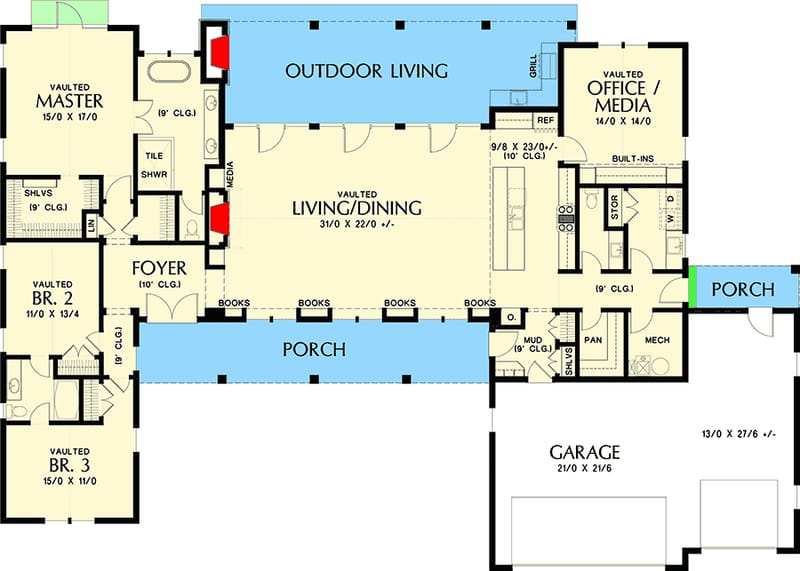 modern farmhouse open floor plans 3