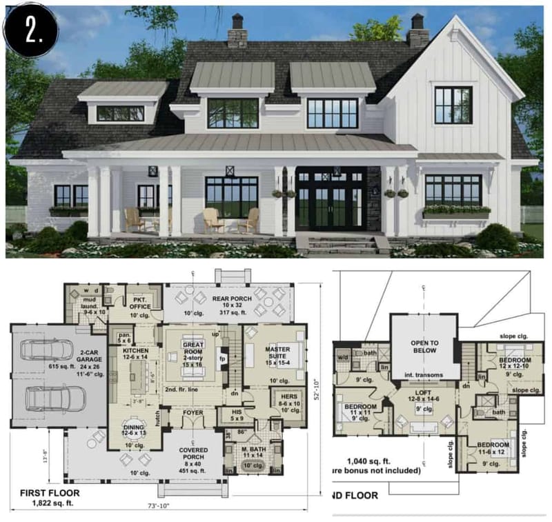 modern farmhouse open floor plans 2