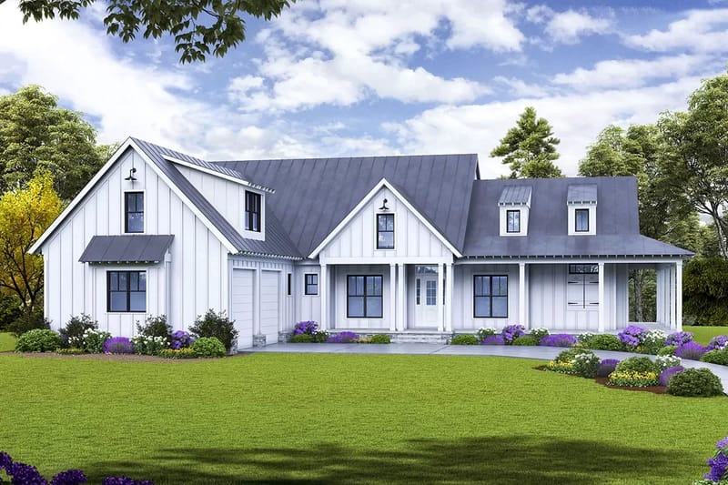 modern farmhouse plans with wrap around porch 2