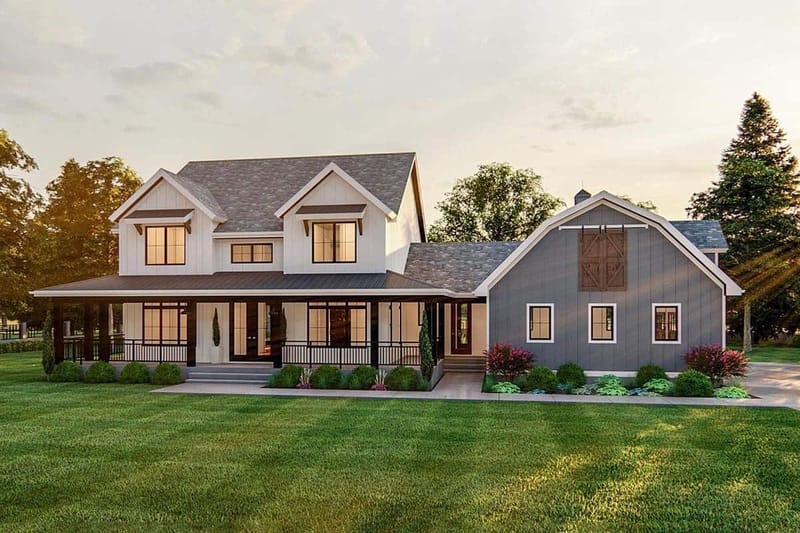 modern farmhouse plans with wrap around porch 3