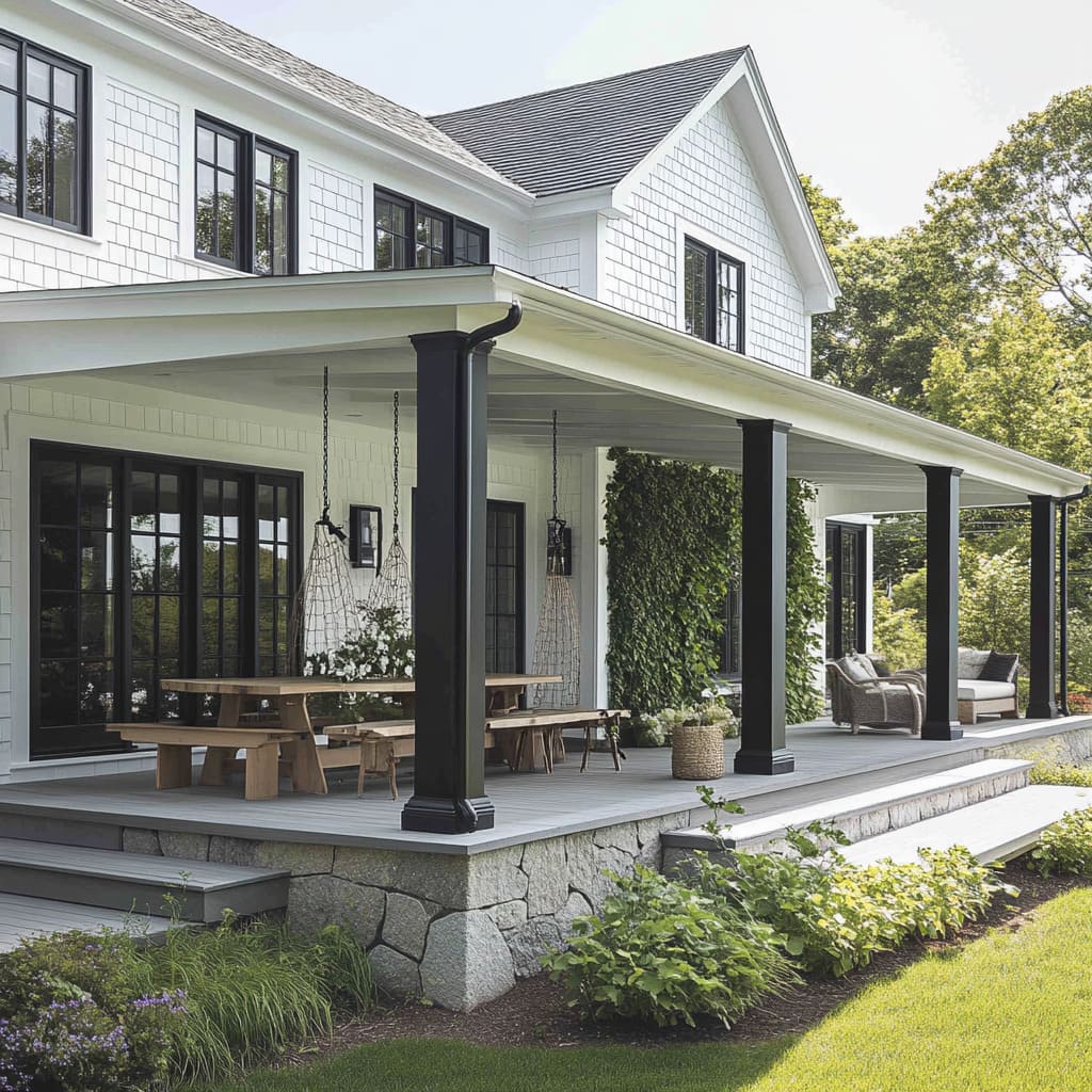 modern farmhouse with wrap around porch 2
