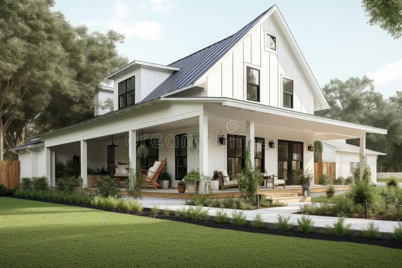 modern farmhouse with wrap around porch 3