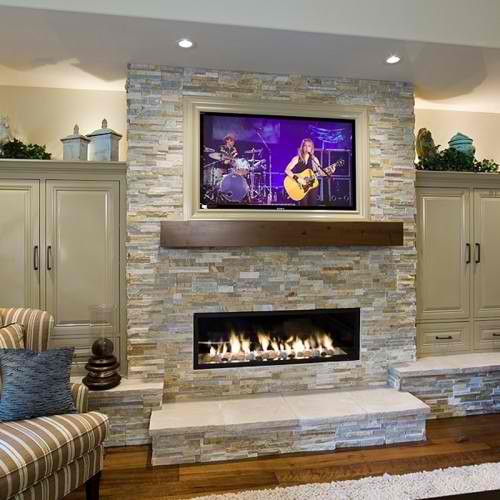 modern fireplace ideas with tv above 4