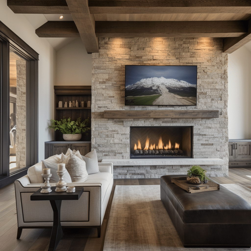 modern fireplace ideas with tv above 5