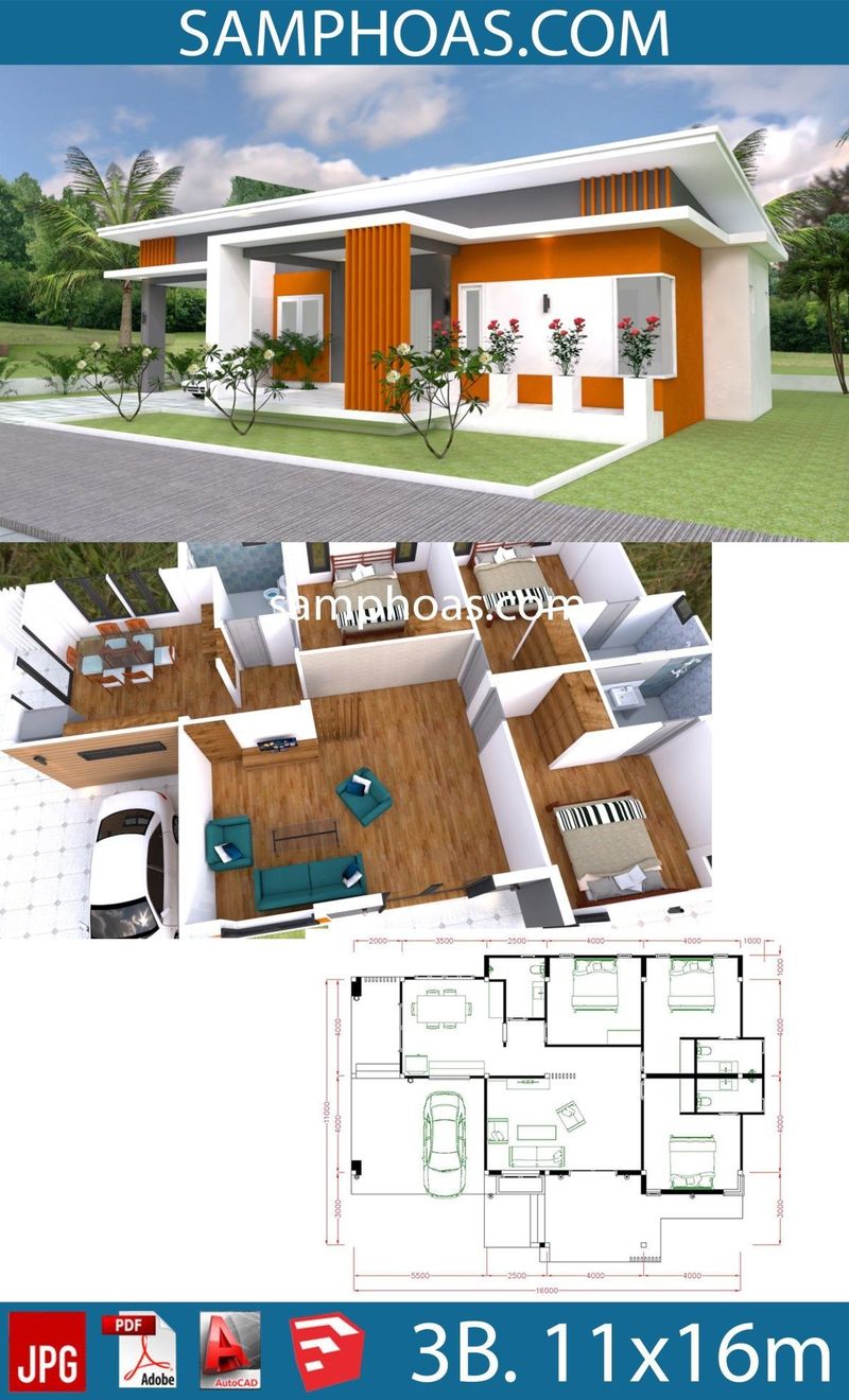 modern house plans 3 bedroom 4