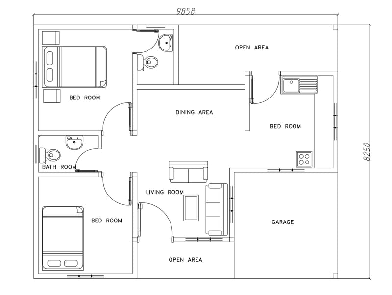 modern two bedroom house plans 5