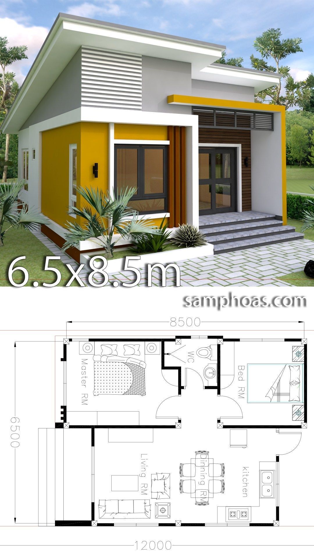 modern two bedroom house plans 3