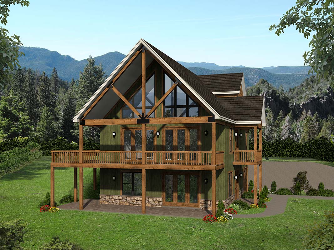 mountain house plans with view 4
