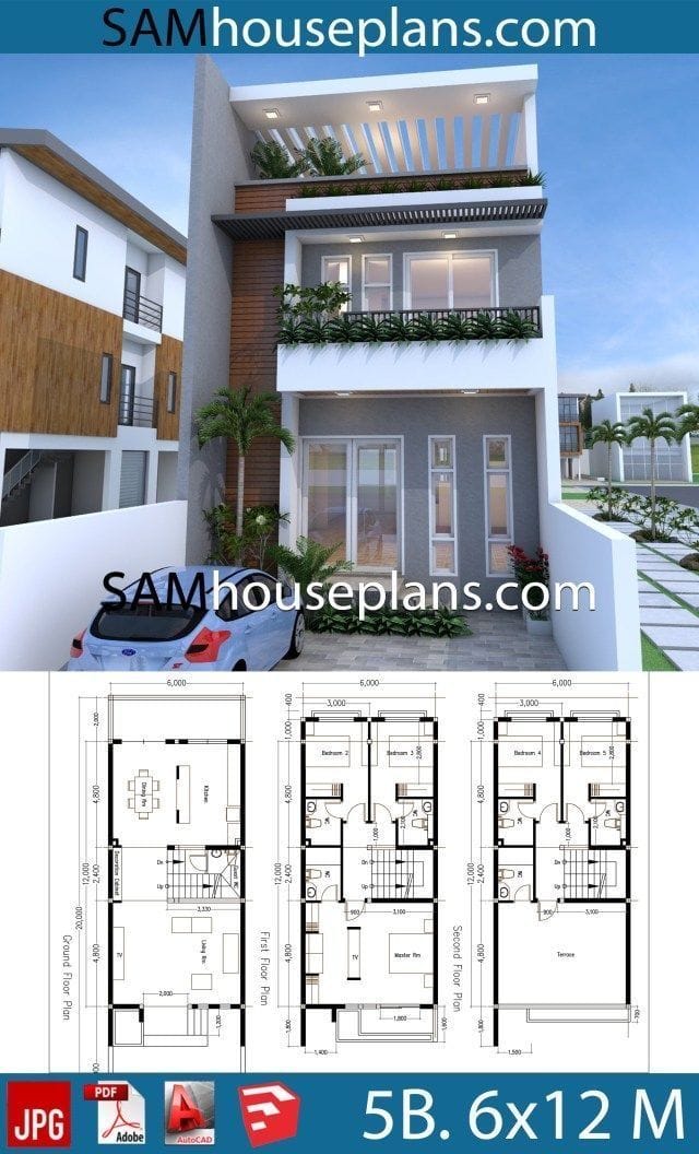 narrow 2 story house plans 3