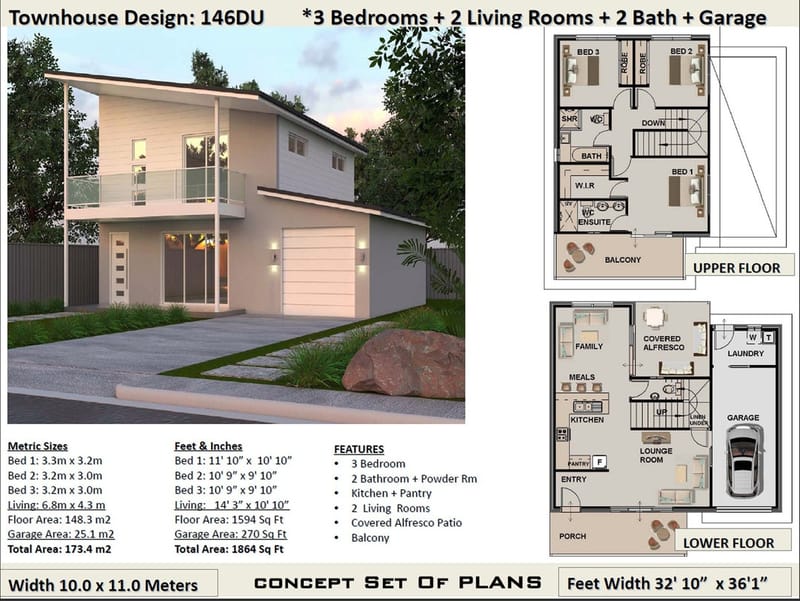 narrow 2 story house plans 5