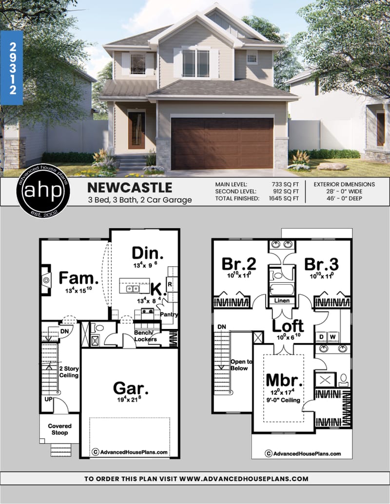 narrow lot 2 story house plans 3