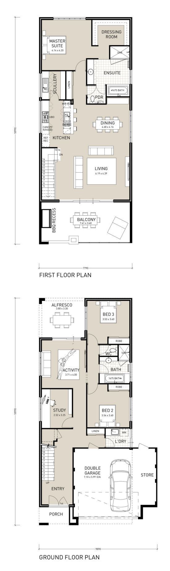 narrow lot 2 story house plans 5