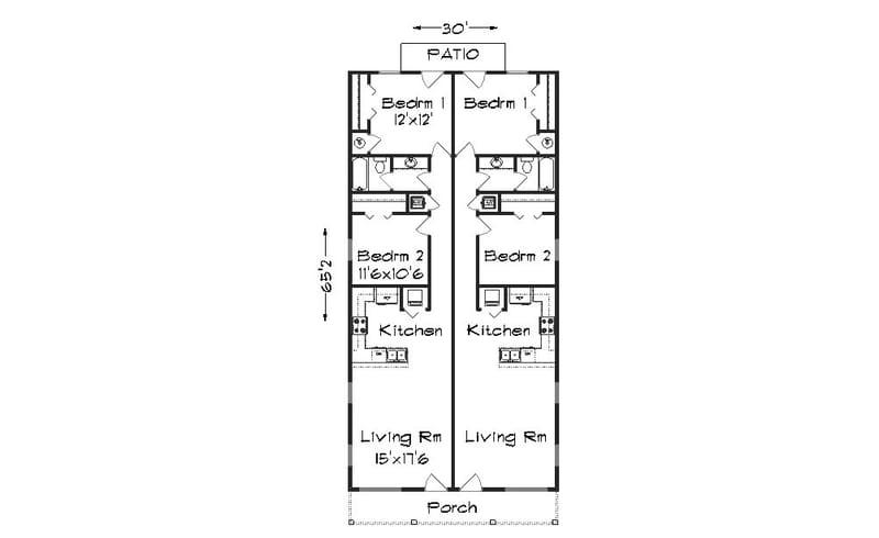 narrow lot duplex home plans 1