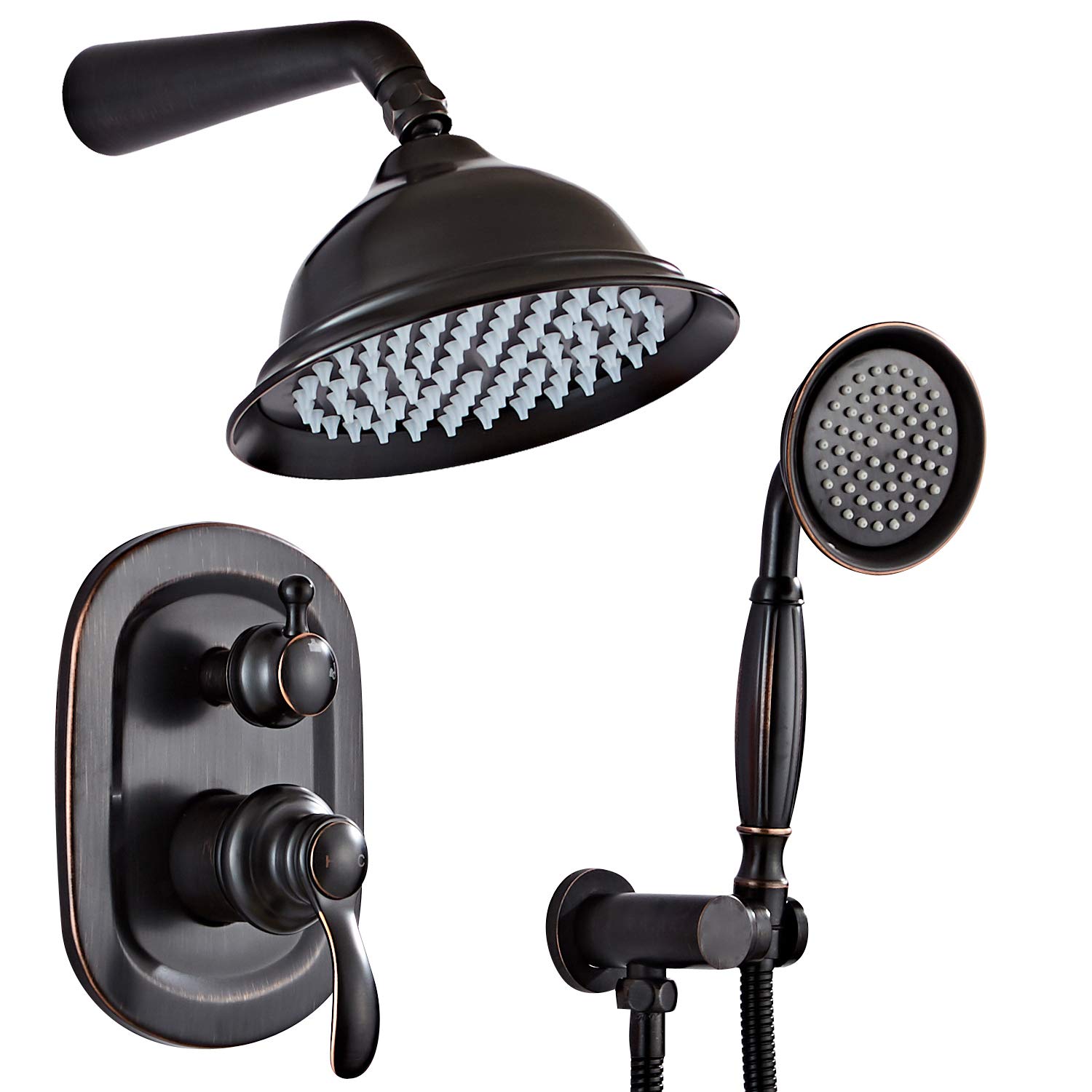 oil rubbed bronze shower head and handheld combo 4