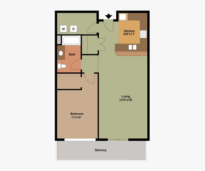 one bedroom apartment floor plans 3