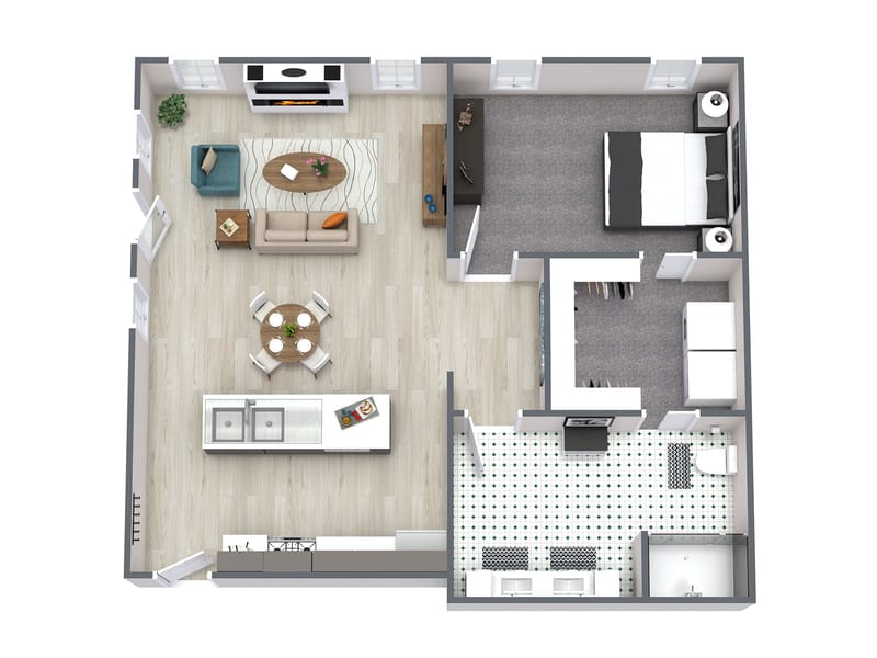 one bedroom apartment floor plans 5