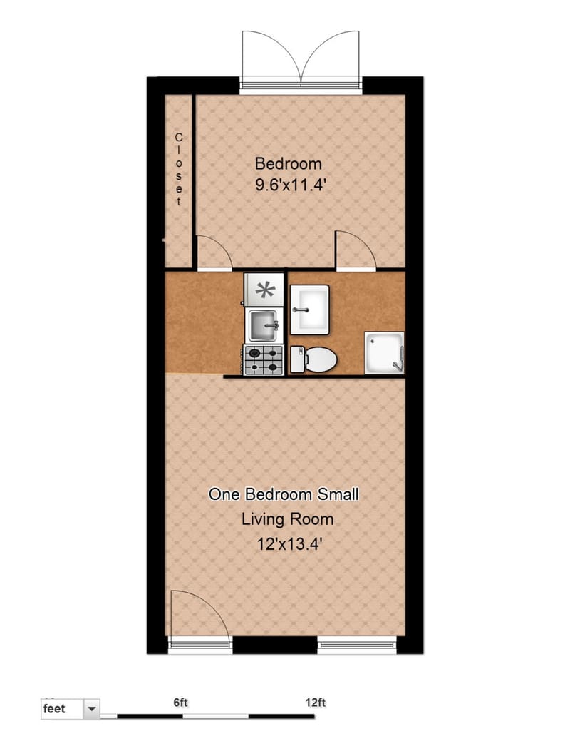 one bedroom apartment layout plan 3