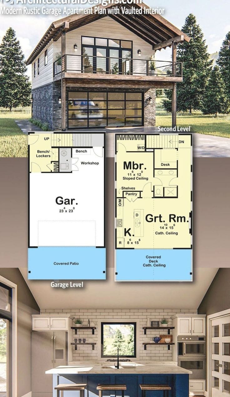 one bedroom house plans with garage 4