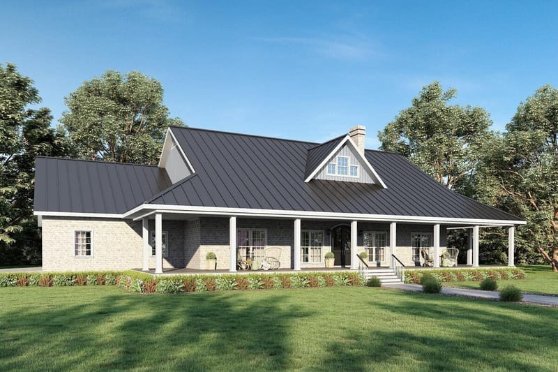 one level homes with wrap around porches 2