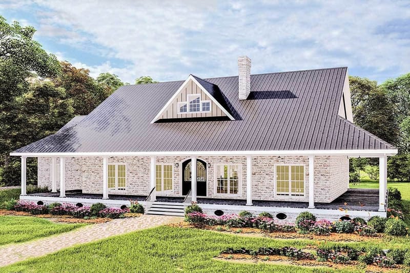 one level homes with wrap around porches 1