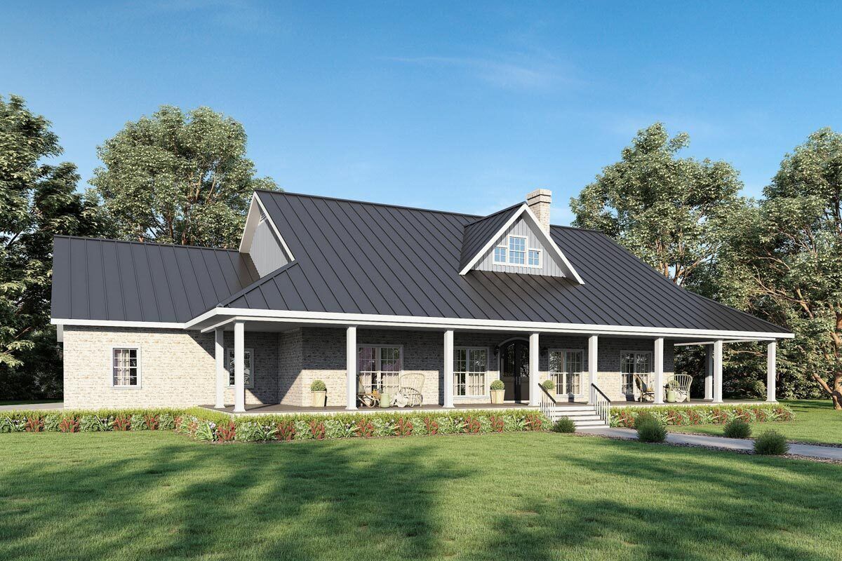 one level homes with wrap around porches 2