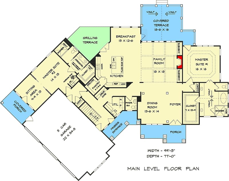 one story floor plans with two master suites 5