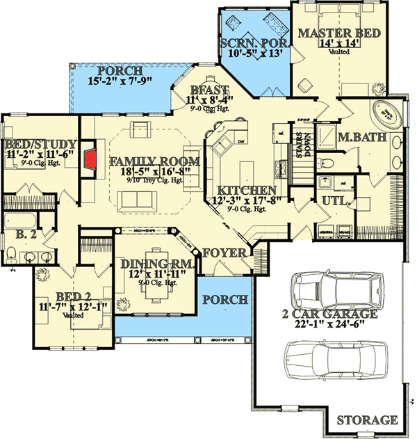 one story home plans with basement 3