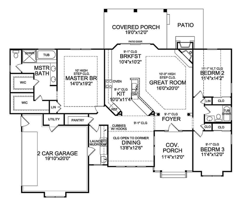 one story three bedroom house plans 2