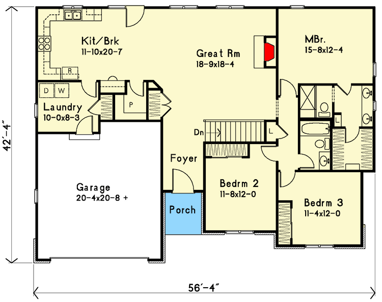 one story three bedroom house plans 4