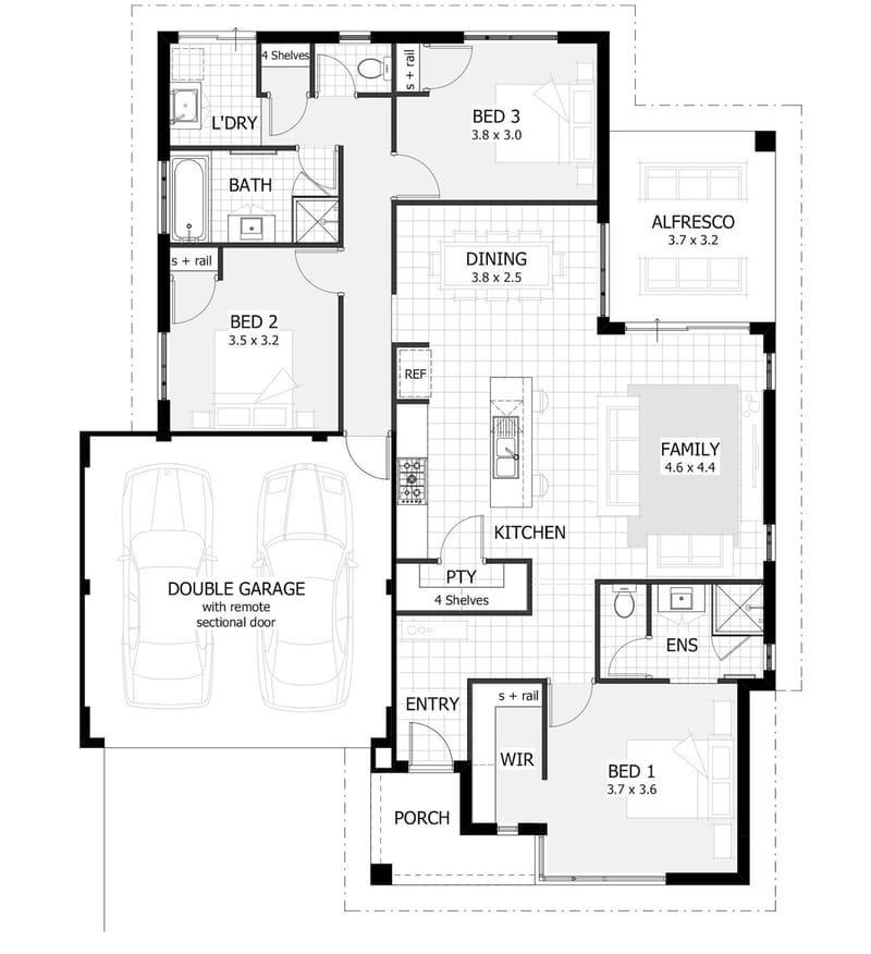 one story three bedroom house plans 5