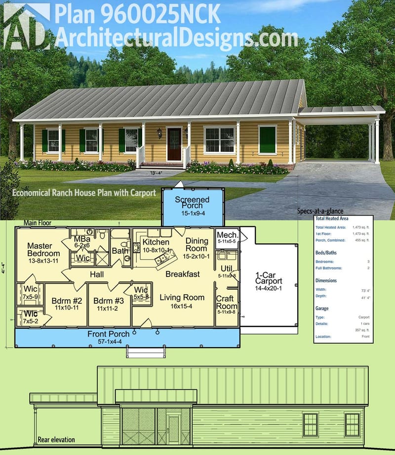 open concept ranch style house plans 5