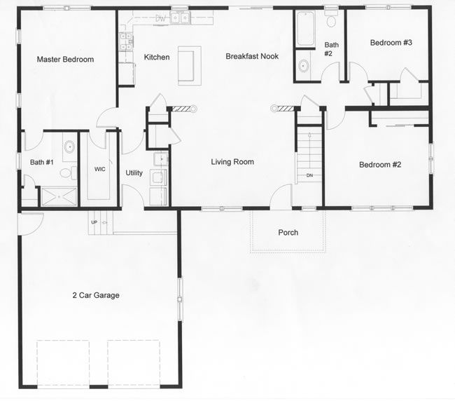 open floor plan ranch house plans 5