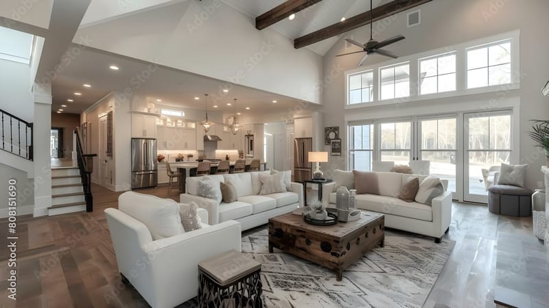 open floor plans with vaulted ceilings 2