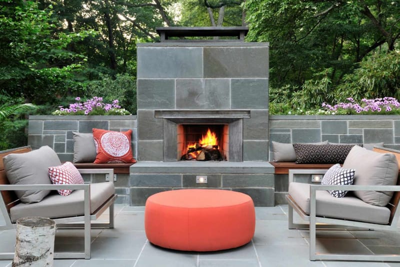 outdoor patio designs with fireplace 2