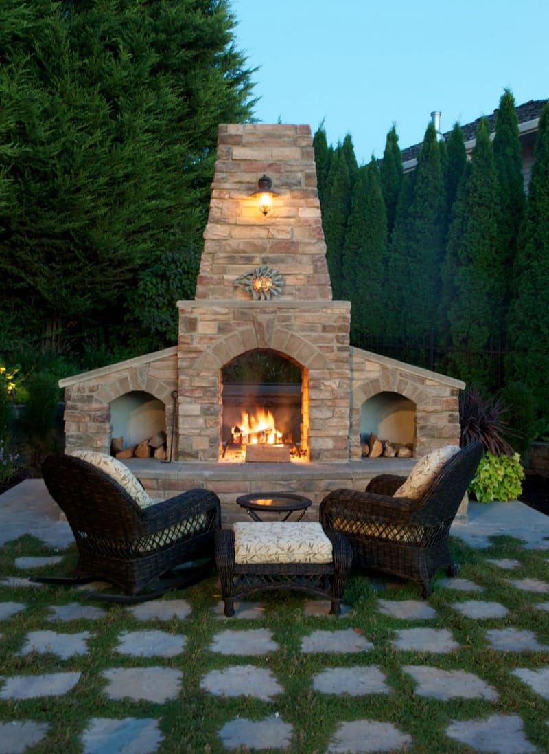 outdoor patio designs with fireplace 3