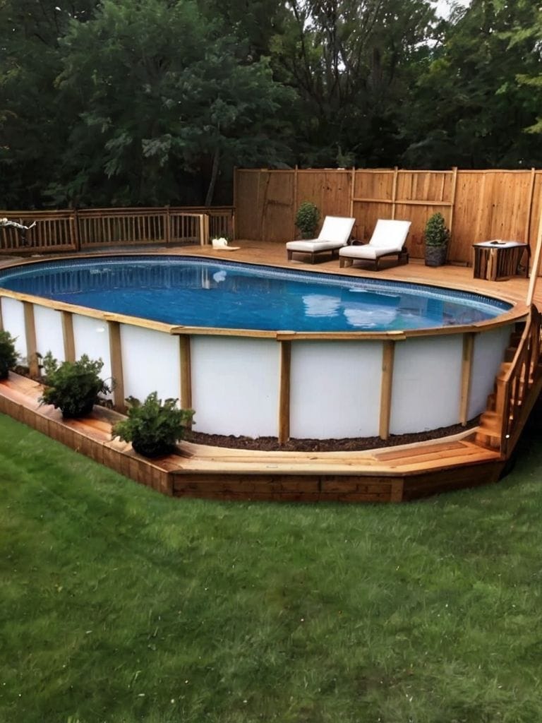 oval above ground pool with deck 1