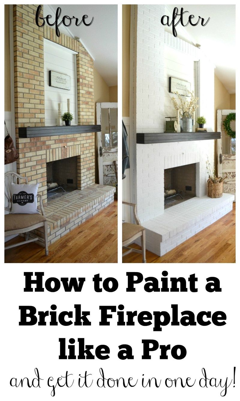 painting over brick fireplace before and after 3