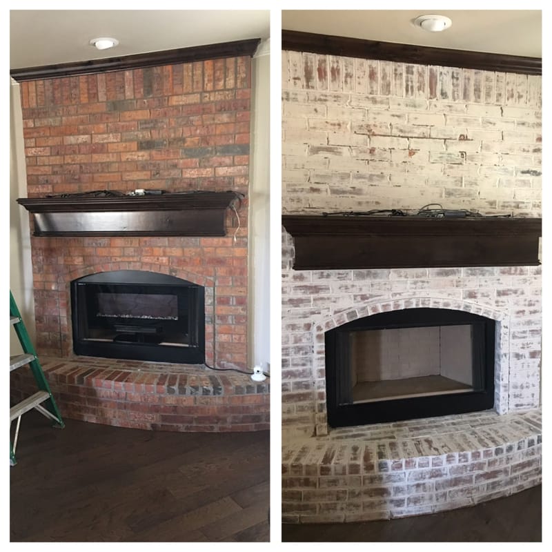 painting over brick fireplace before and after 4