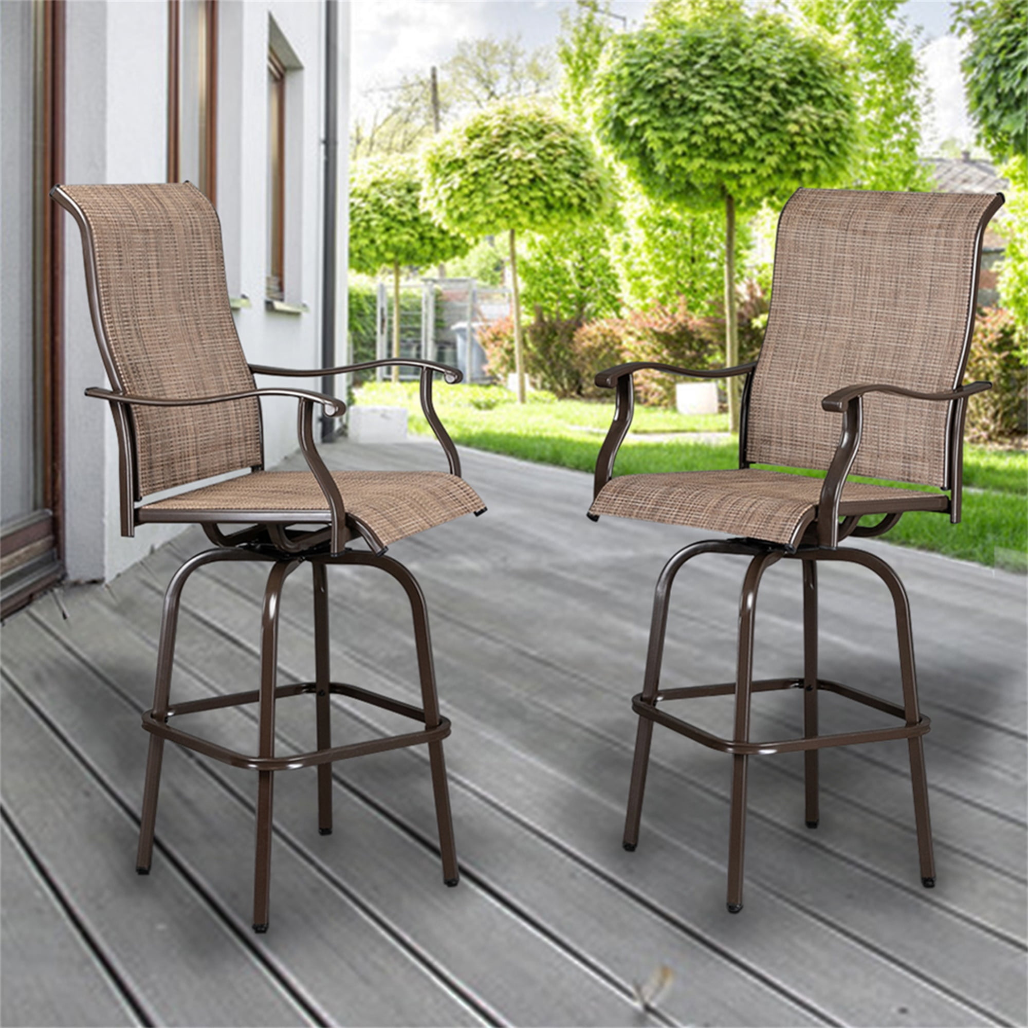 patio bar height swivel chairs 4