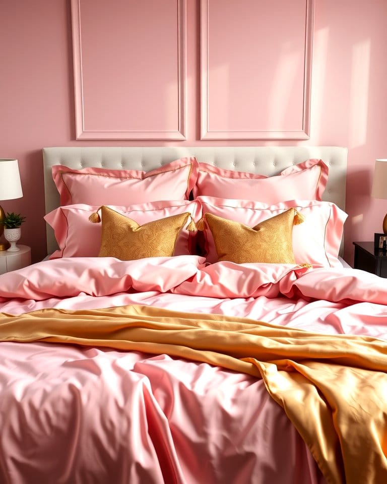 pink and gold bedroom set 2