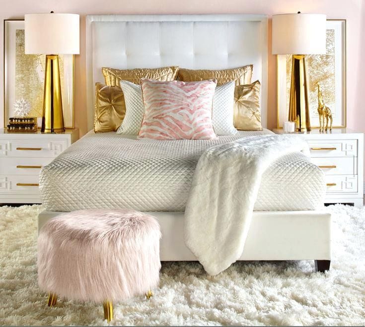 pink and gold bedroom set 4