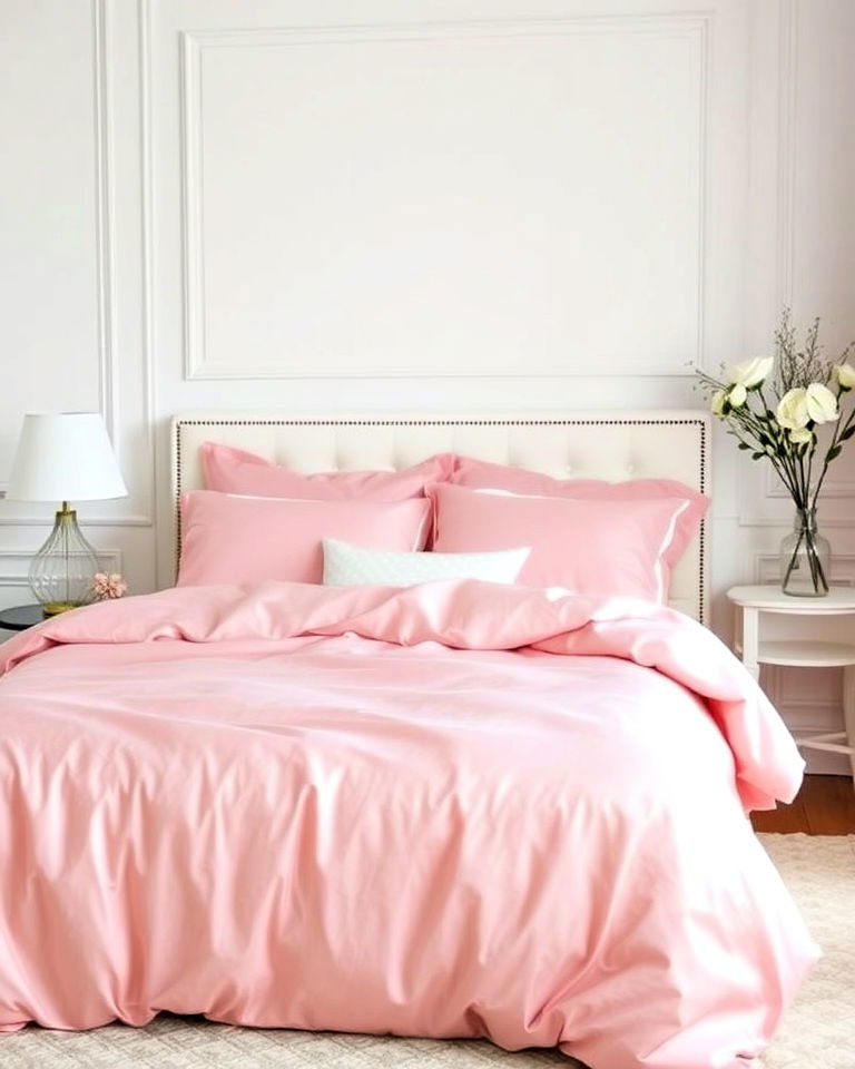 pink and white bed linen 3
