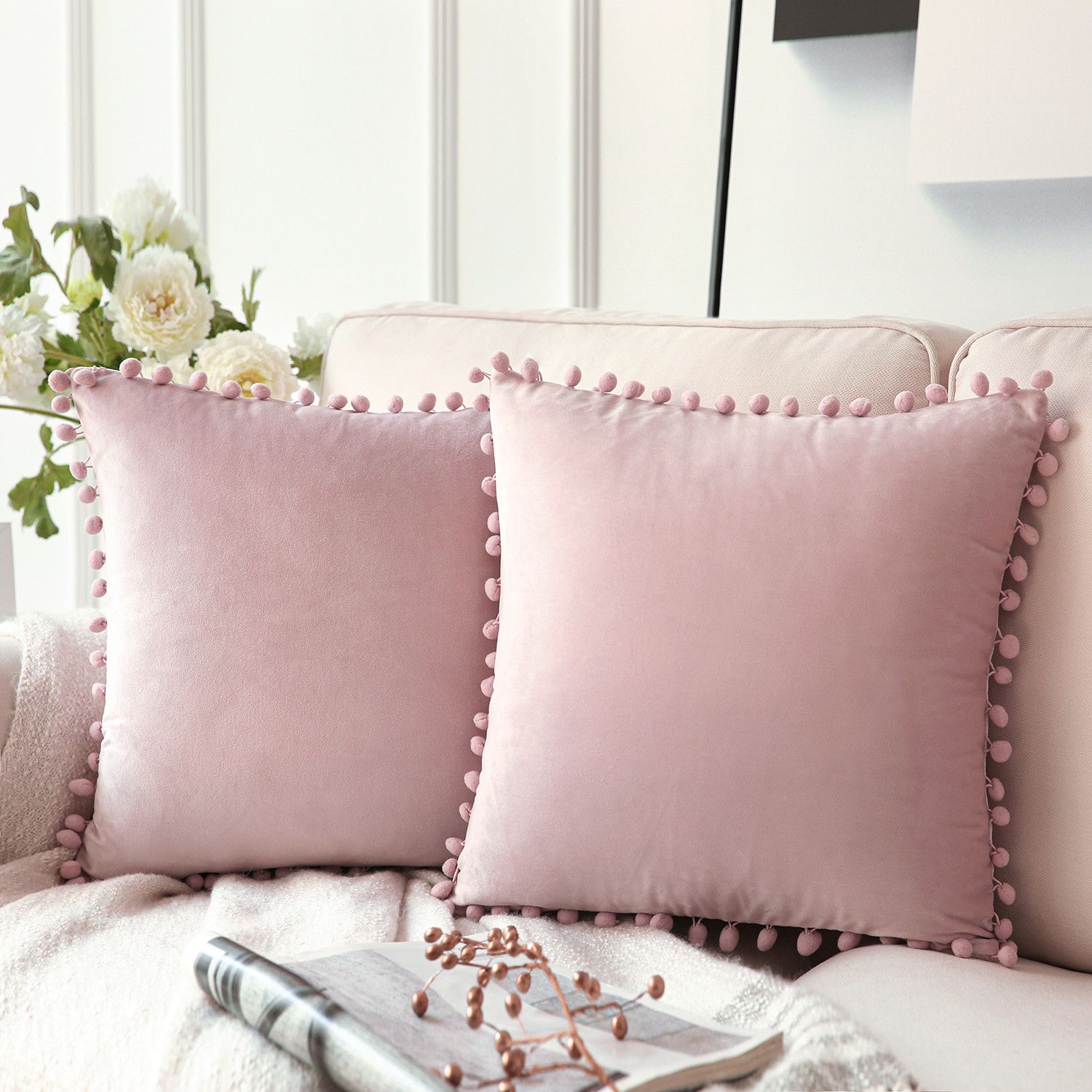 pink decorative pillows for bed 2