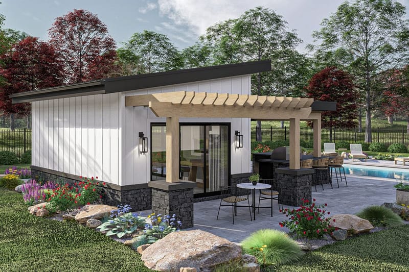 pool house plans with outdoor kitchen 5