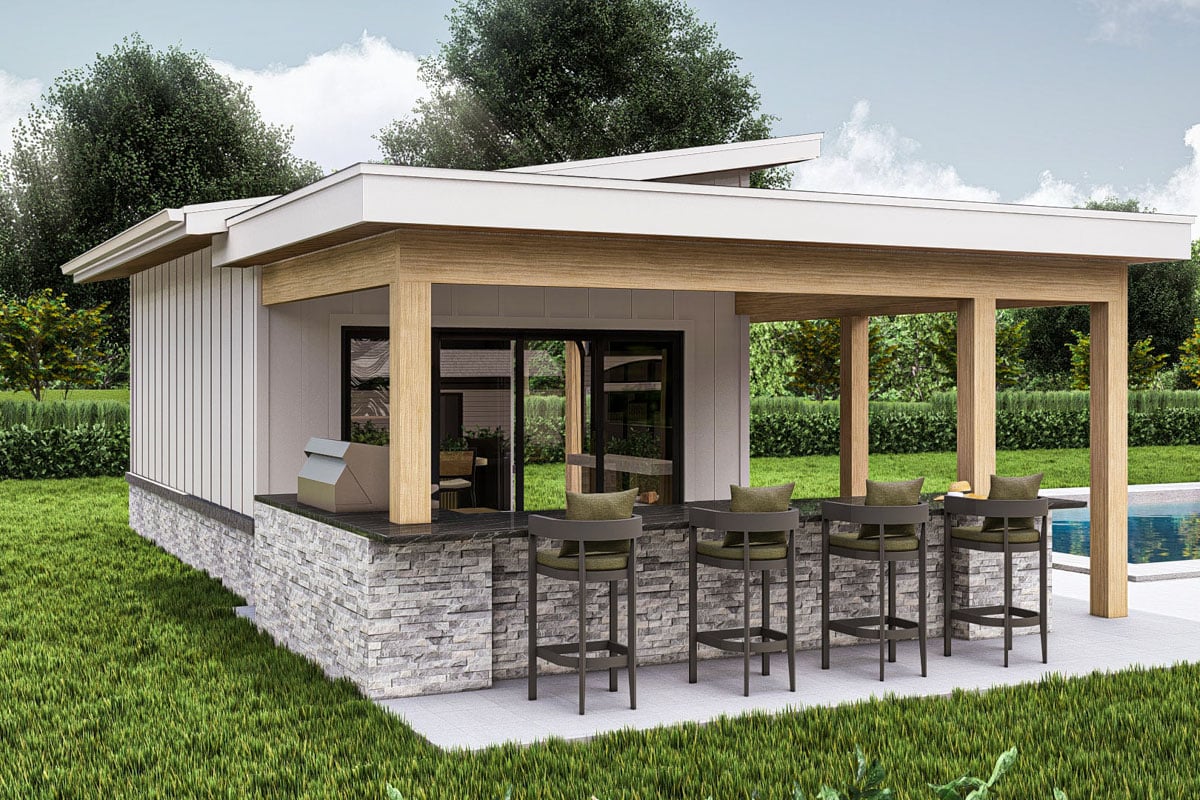 pool house plans with outdoor kitchen 2