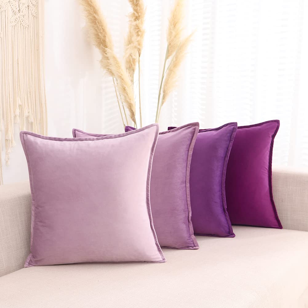 purple accent pillows for bed 3