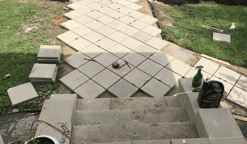 putting pavers on top of concrete 2